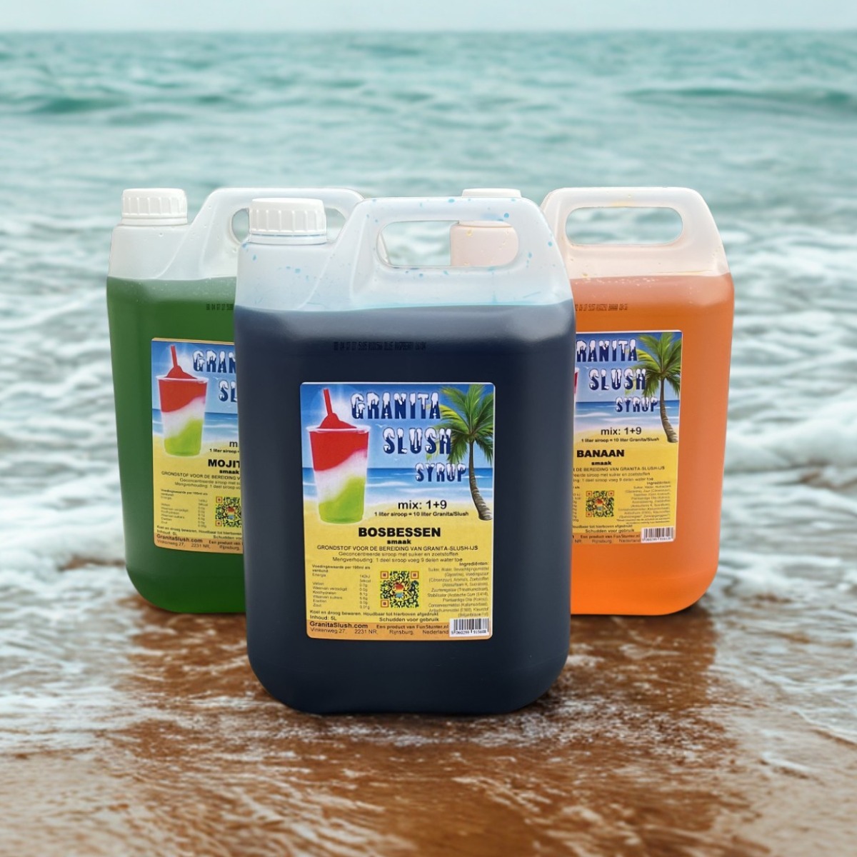 5 liter slushsiropen op het strand - GranitaSlush siropen